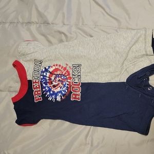 6-9 months memorial day/4th of July romper style.